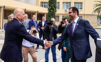 Συνάντηση ΥΕΘΑ Νίκου Δένδια με τον Υπουργό Βιομηχανίας και Προηγμένης Τεχνολογίας των ΗΑΕ Δρ Sultan Bin Ahmed Al Jaber
