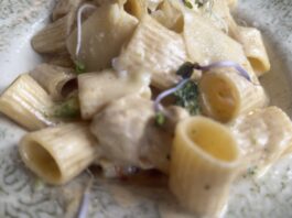 Μακαρόνια με κοτόπουλο και λευκή σάλτσα