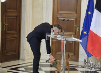 Εκτός πρωτοκόλλου στιγμές Μακρόν στο Μαξίμου πριν τις κρίσιμες δηλώσεις